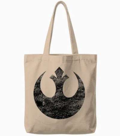 Star Wars Rebel Alliance Logo Weathered Light T-Shirt, Gray Tote Bags - Natural