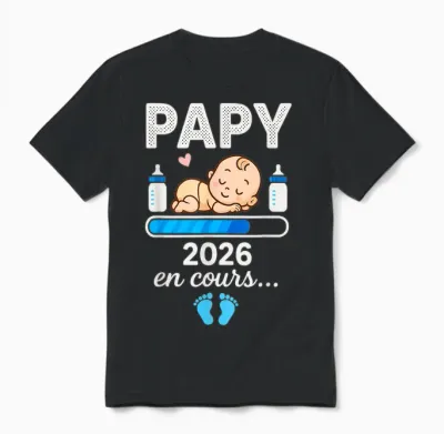 Grandpa Pregnancy Announcement 2026 for Future Grandparents Unisex T-Shirt - Black