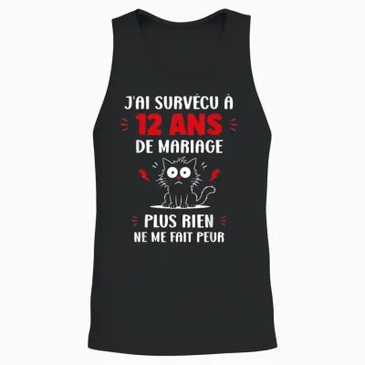 Couple 12 Ans Blague Humour Anniversaire De Mariage 12 Ans Unisex Tank Top - Black