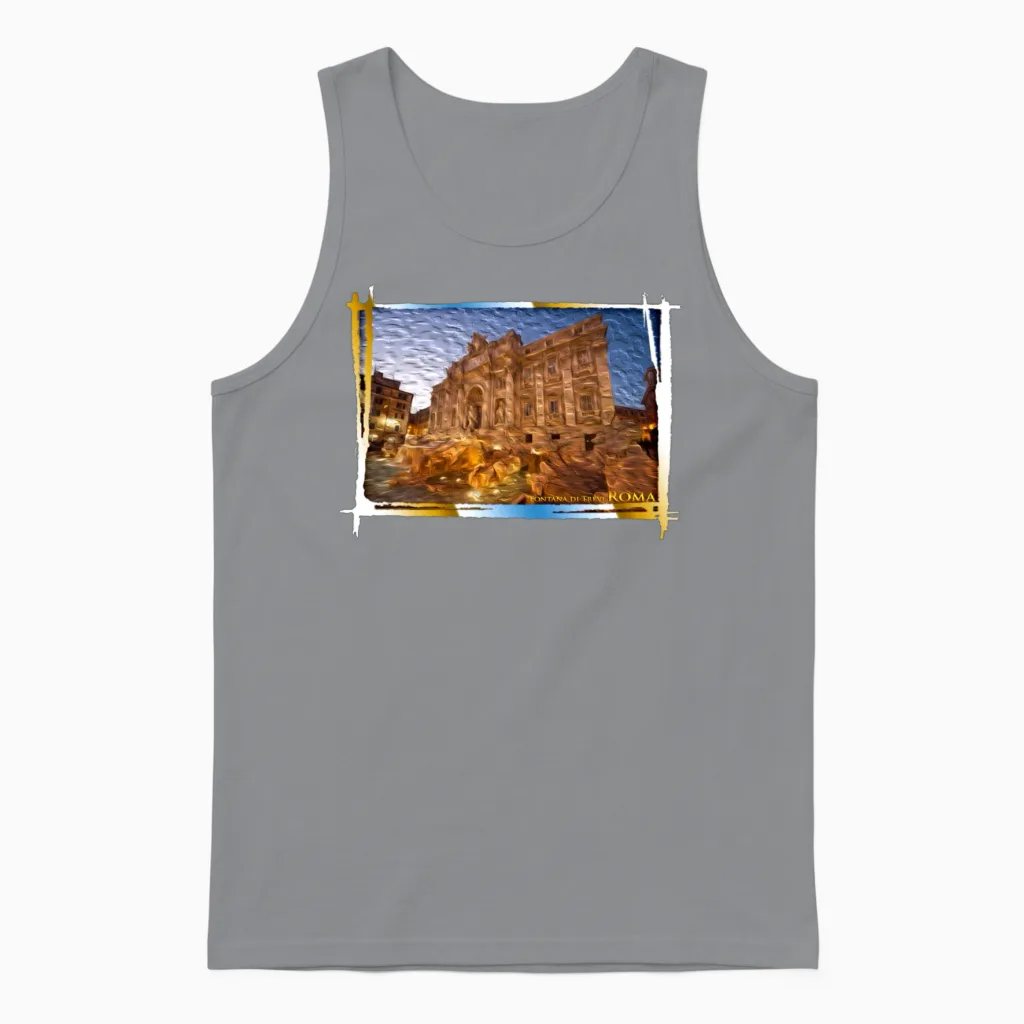 Trevi Fountain in Rome - Souvenir Rome Unisex Tank Top in Sport Grey