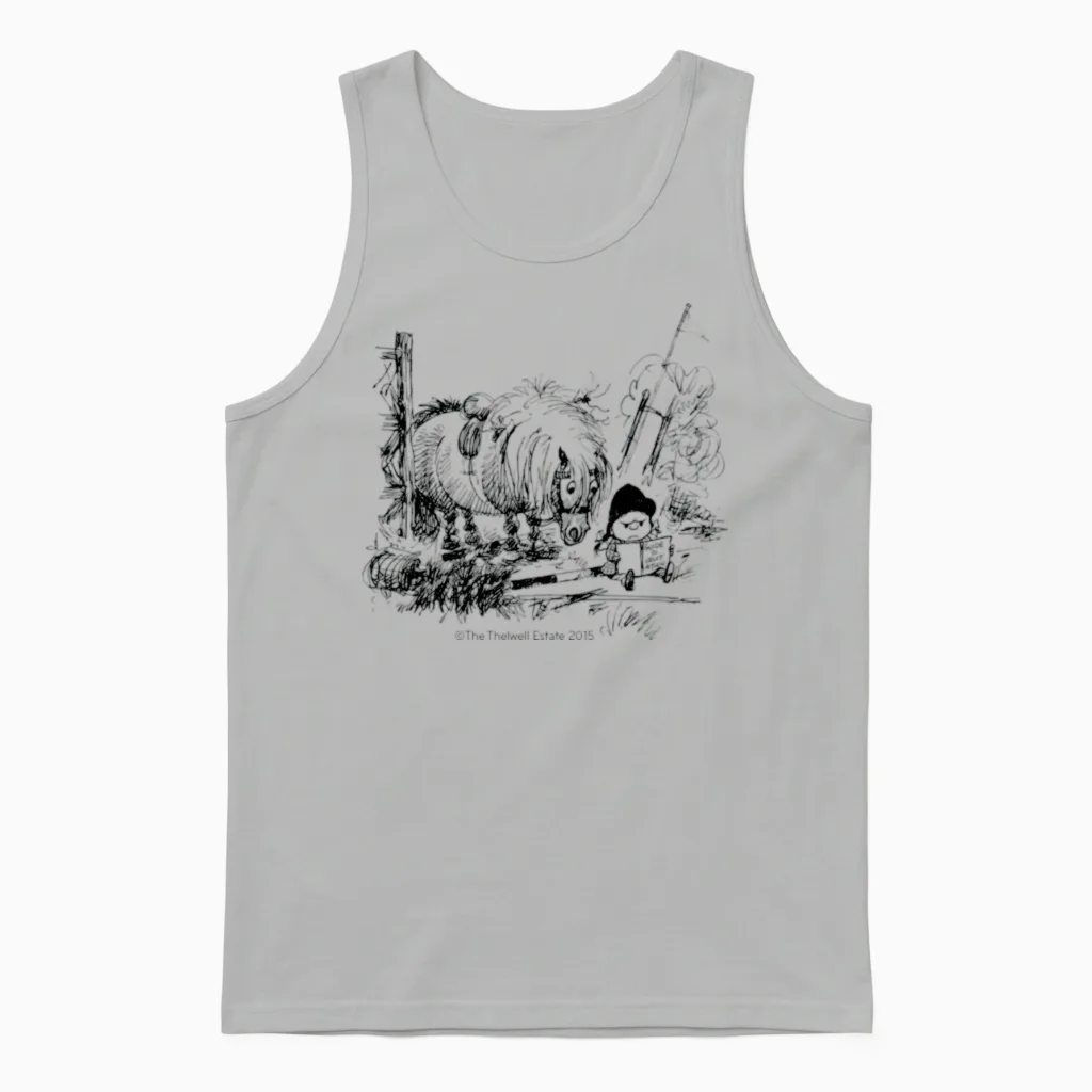Ponyfail Thelwell Cartoon Unisex Tank Top in Ash