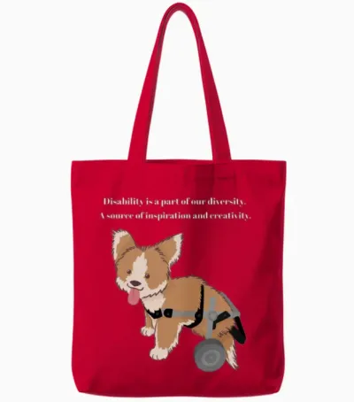 Disability Dog Tote Bags - Red