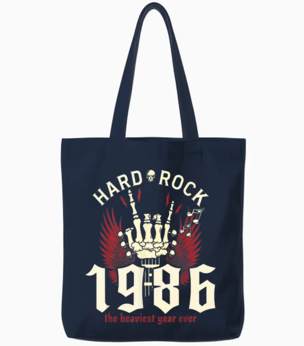 40 Years Vintage Rocker 40th Birthday 1986 Tote Bags in Navy