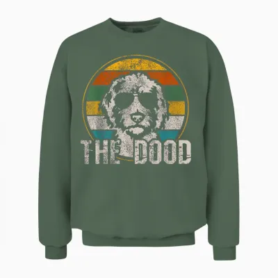 Goldendoodle - the Dood Vintage Retro Dog T-Shirt for Men Women Girls Kids Unisex Sweatshirt - Military Green