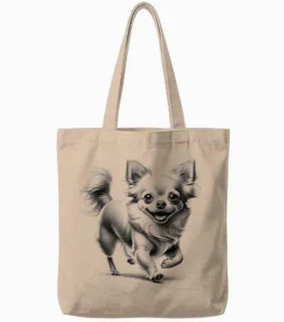 Myanimal - Ihr Lieblings-Tier Wear: Super Süßer Chihuahua Im Photorealistischen Zeichenstil Unisex T-Shirt Grau S Tote Bags - Natural