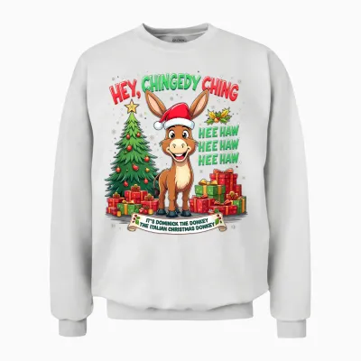 Christmas Cheer Mi Burrito Sabanero Mexican Dominick Donkey Unisex Sweatshirt - White