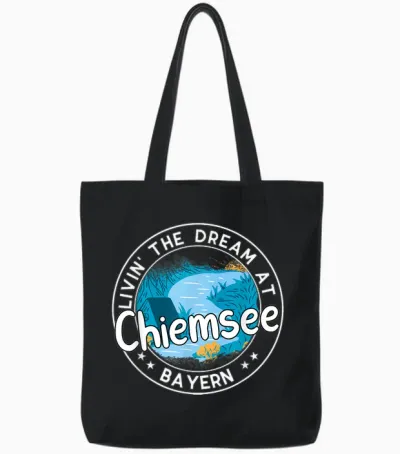 Chiemsee Urlaub Baden Sup Bayern Tote Bags - Black
