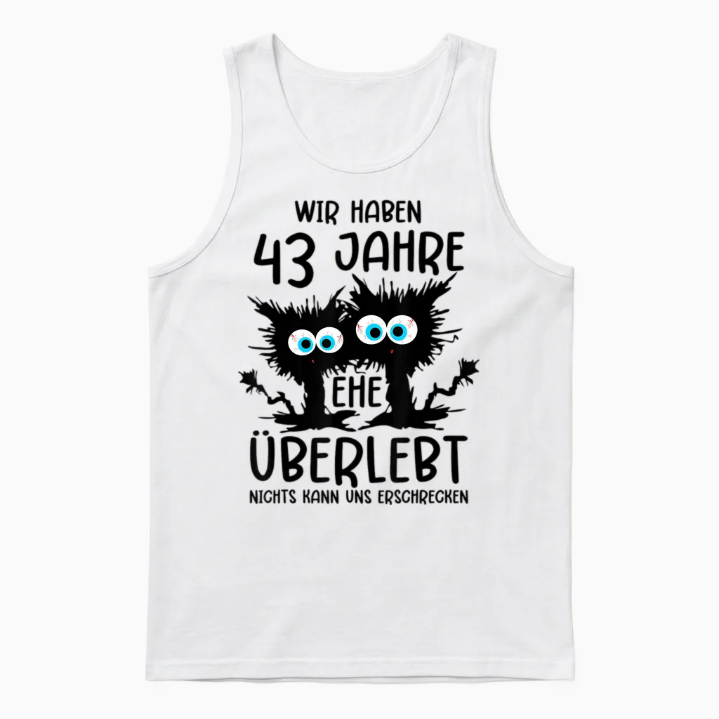 43 Jahre Verheiratet Liiert 43 Hochzeitstag Unisex Tank Top in White
