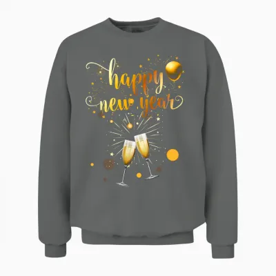 New Years Eve Party Supplies 2026 Happy New Year Fireworks Unisex Sweatshirt - Graphite Heather