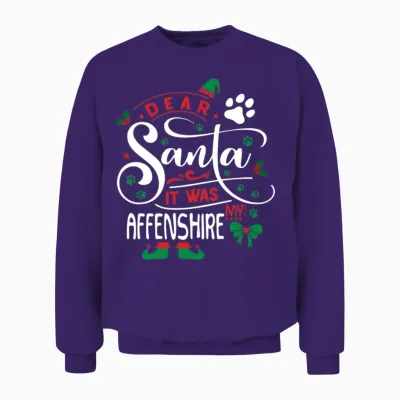 Affenshire Dog Christmas Dog Breed Unisex Sweatshirt - Purple