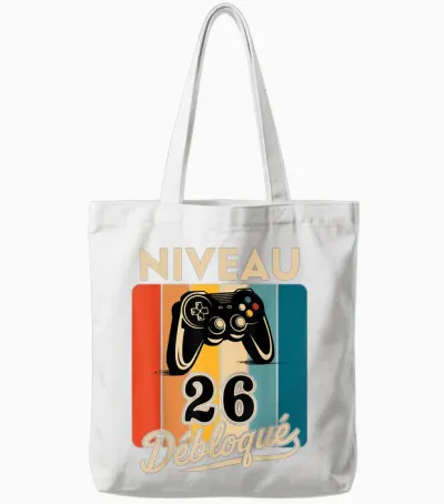 Level 26 Years Male 1999 Birthday Gamer Level 26 Man Tote Bags - White