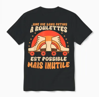 Roller Grafique T-Shirt, Black, S Unisex T-Shirt - Black