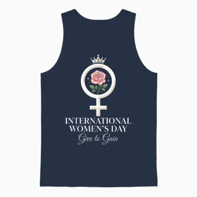 8 March Give to Gain International Women's Day 2026 Unisex Tank Top - Navy