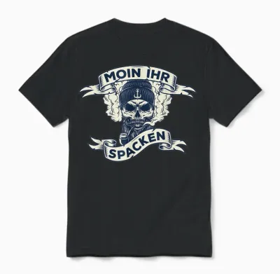 Moin Ihr Spacken North Germany East Frisian East Frisian T-Shirt, Black Unisex T-Shirt - Black