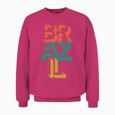 Brazil Retro Typography Unisex Sweatshirt - Heliconia