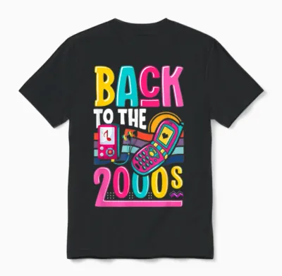 Back to the 2000s Vintage Two Thousand Retro 00s Unisex T-Shirt - Black