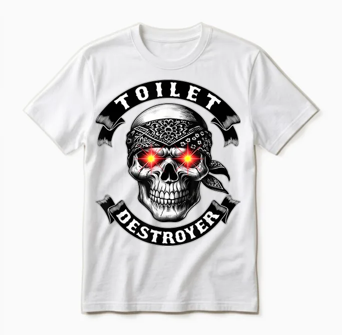 Toilet Destroyer Joke Poo Destroyer Toilet Destroyer Toilet Unisex T-Shirt in White