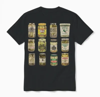 Funny Canned Pickles Unisex T-Shirt - Black