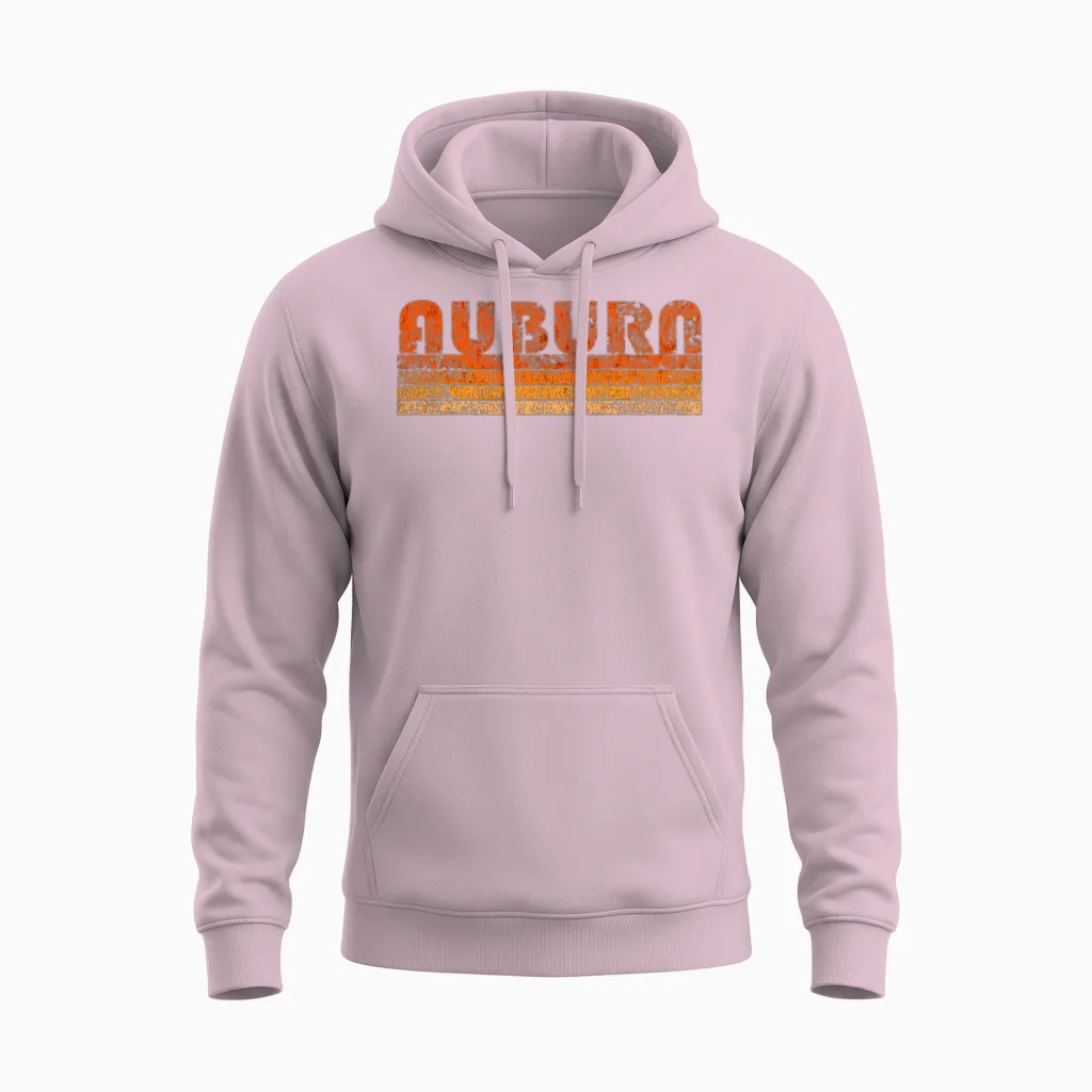 Vintage Retro Auburn Alabama Unisex Hoodie in Light Pink