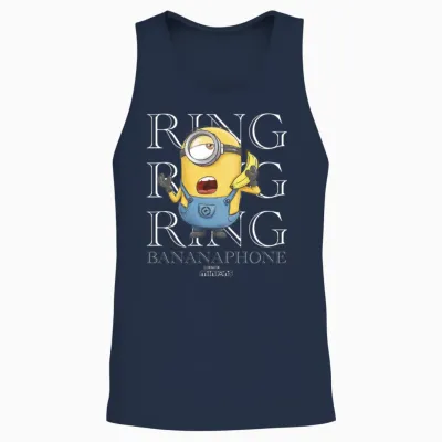 Minions Ring Ring Ring Bananaphone Rings Unisex Tank Top - Navy