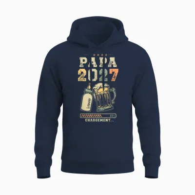 Papa 2027 Futur Pere Bebe En Route Bientôt Papa Unisex Hoodie - Navy