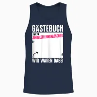 Guest Book Bride T-Shirt Jga Women Stag Night T-Shirt, Black, S Unisex Tank Top in Navy - 2