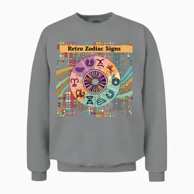 Retro Zodiac Signs Unisex Sweatshirt - Sport Grey