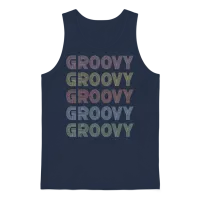 Groovy Retro — Aesthetic Gift Unisex Tank Top - Navy – 1