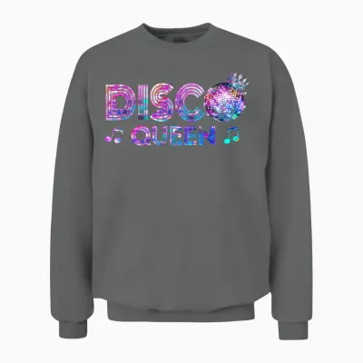 70s Vintage Costume Ladies Girls Disco Queen Unisex Sweatshirt - Graphite Heather