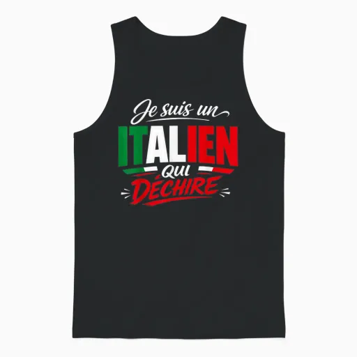 Je Suis Un Italien Qui Déchire Humour Italie Cadeau Unisex Tank Top in Black