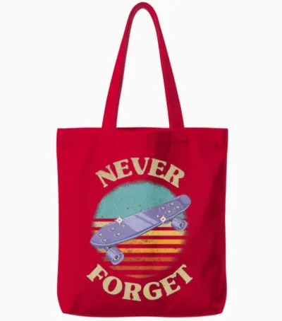 Retro Skateboard Tote Bags - Red