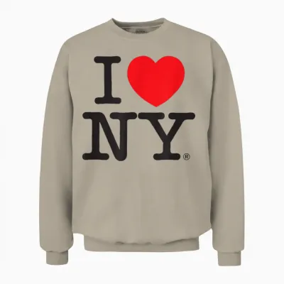 Classic I Love Ny Logo Unisex Sweatshirt - Sand