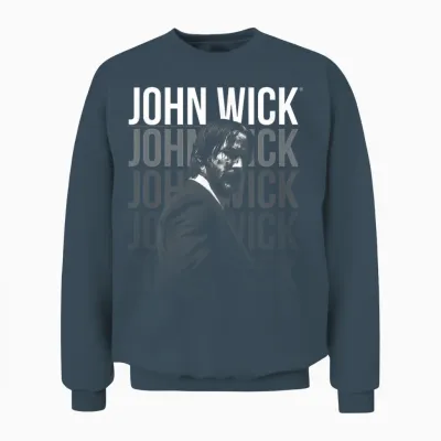 John Wick Repeating Logo T-Shirt, Black Unisex Sweatshirt - Dark Heather