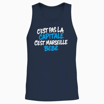 C'est Pas La Capitale C'est Marseille Bébé - Marseillais Unisex Tank Top - Navy
