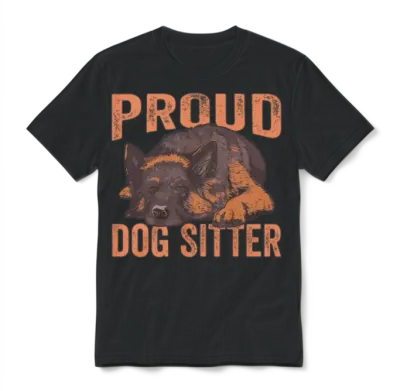 Proud Dog Sitter Job Puppy Dog Sitting Dogs Unisex T-Shirt - Black