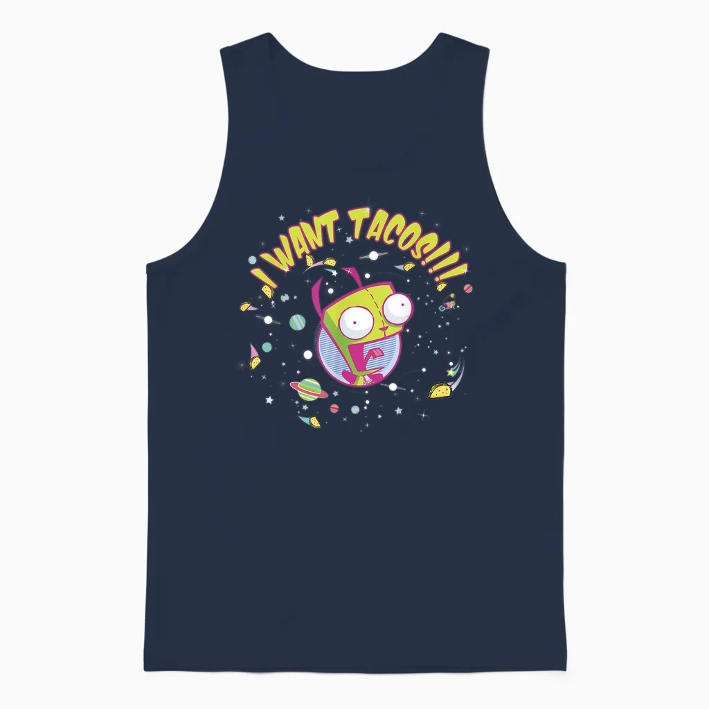 Nickelodeon Invader Zim Gir Wants Tacos Unisex Tank Top in Navy
