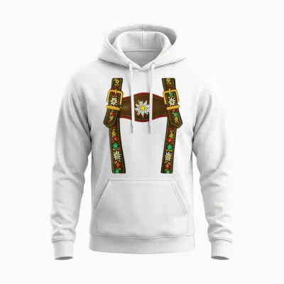 Tracht Ersatz Lederhose Kinder Trachten Oktoberfest Tracht Unisex Hoodie - White