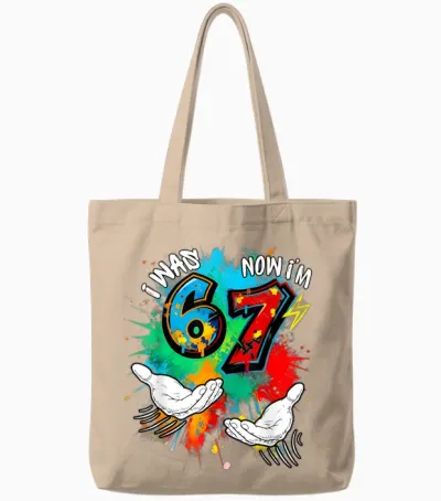 I Was 6 Now Am I 7 7th Birthday 6 7 Meme Hands Art Painting Tote Bags - Natural