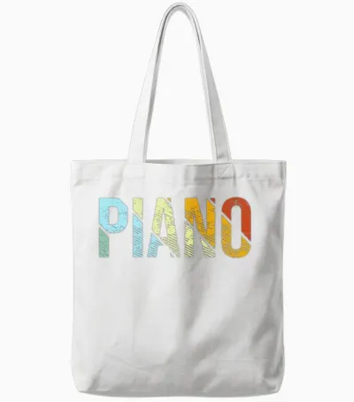 Piano Retro Tote Bags - White