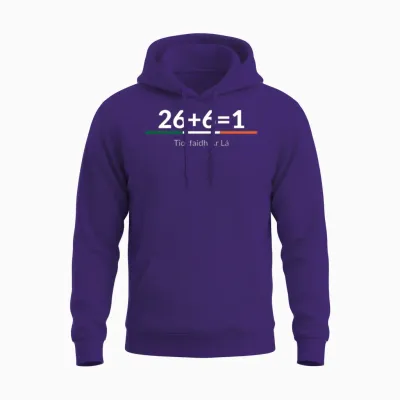 26 Plus 6 Equals 1 - Irish Unity - One Ireland Unisex Hoodie - Purple