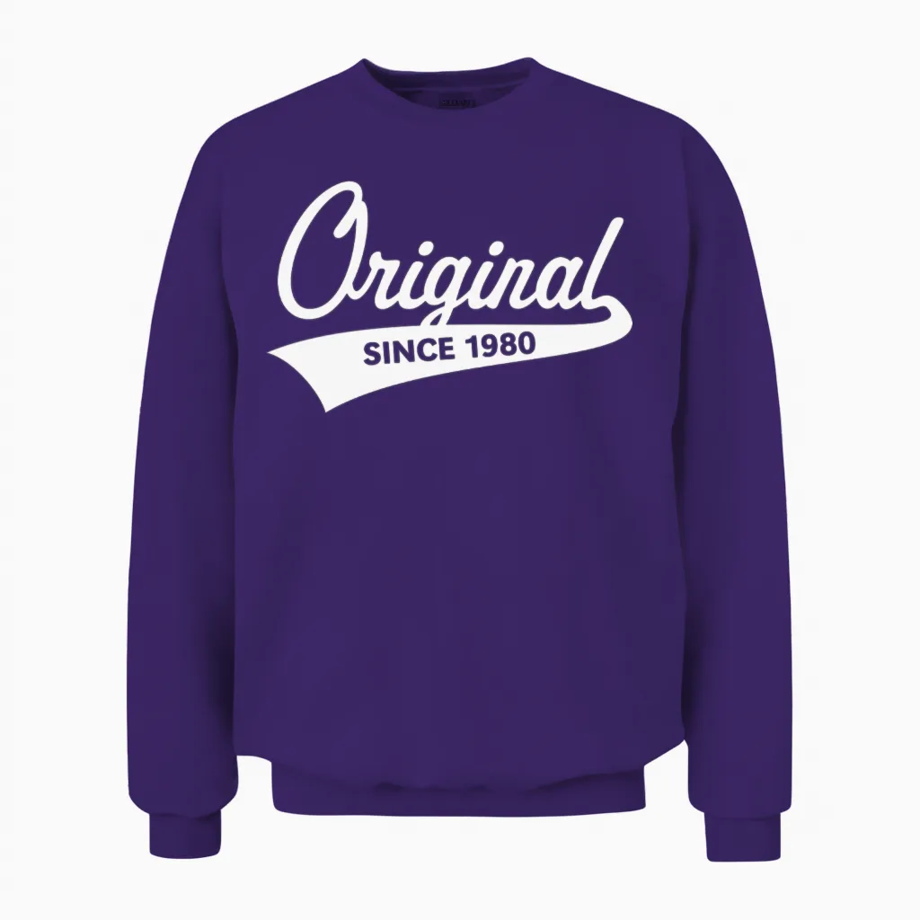 Original Since 1980 (year of Birth, Birthday / W) Unisex Sweatshirt in Purple