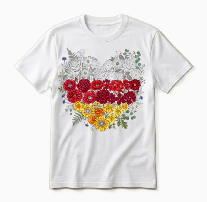 Deutschland Herz Mit Der Deutschen Flagge Germany Unisex T-Shirt in White