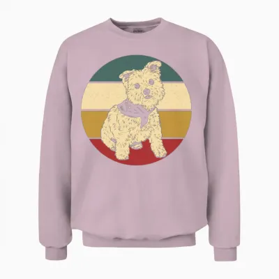 Retro West Highland Terrier Unisex Sweatshirt - Light Pink