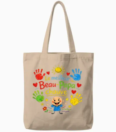 Gift Beautiful Bald Dad Funny Father's Day Christmas Tote Bags - Natural