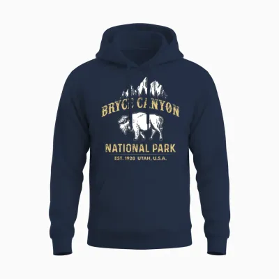 Bryce Canyon National Park Utah Buffalo Unisex Hoodie - Navy