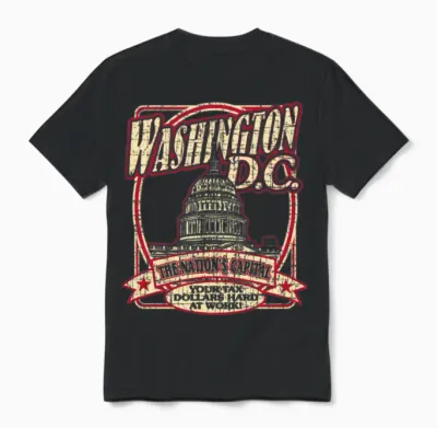 Washington D.c. Souvenir Satire Unisex T-Shirt - Black