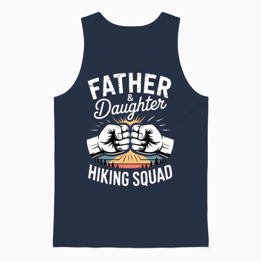 Father Daughter Hiking Squad Hiking Unisex Tank Top in Navy
