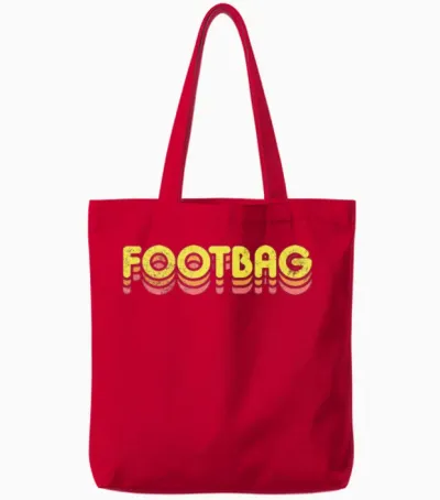 Retro Footbag Tote Bags - Red