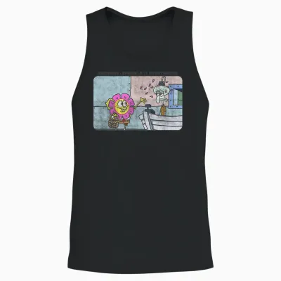 Spongebob Squarepants and Squidward Kindness Meme Unisex Tank Top - Black