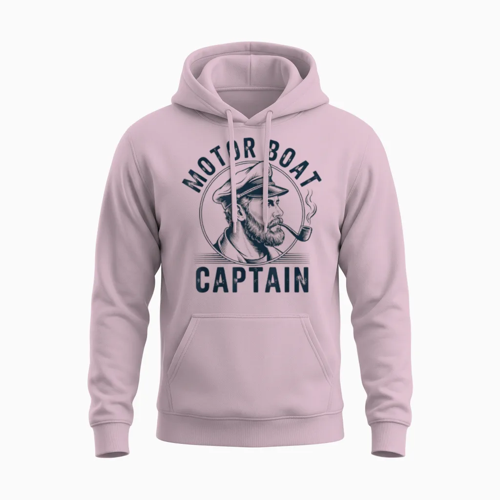 Motor Boat Captain Unisex Hoodie in Light Pink
